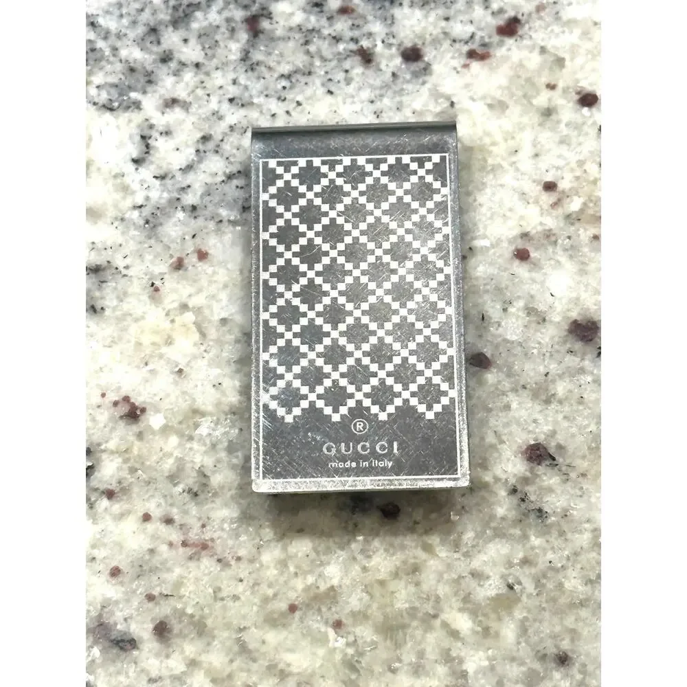 Authentic Gucci Diamantissima 925 Sterling Silver Money Clip Made in Italy